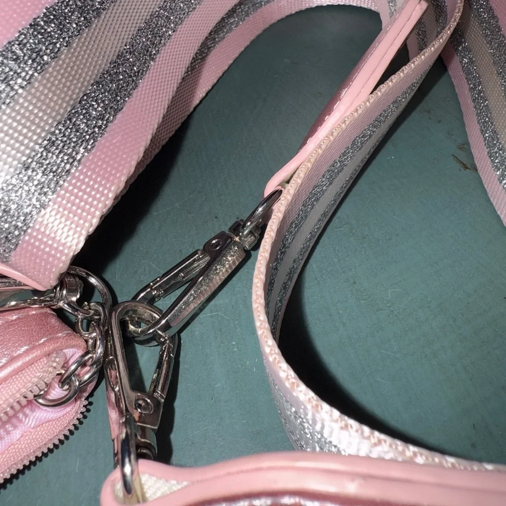 Save the Girls Chic Pink Textured Crossbody lanyard - Picture 8 of 8